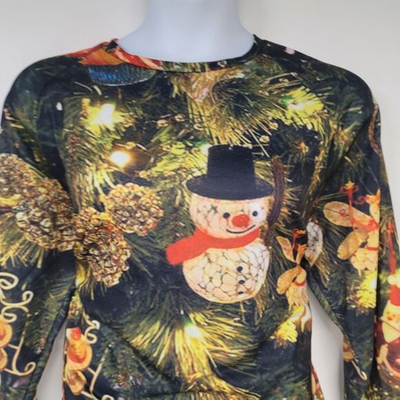 Ladies Christmas Print Loose Long Sleeve Round Neck Pullover Top SZ 3X Fits XL - Picture 3 of 5